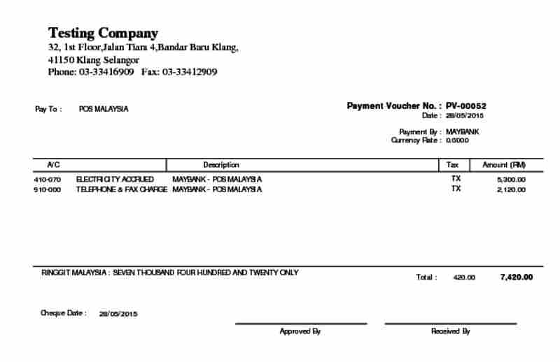 02 Payment Voucher Half Page